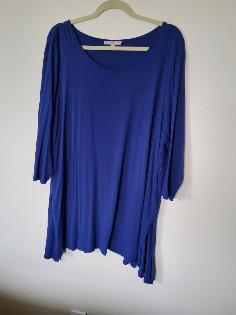 Joan Vass Royal Blue tunic plus size top size 3X